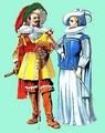 1630г. Германский военный и дама в костюме для верховой езды