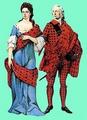 1745 г. Дама и джентльмен в одежде жителей Горной Шотландии